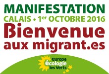 Manifestation à Calais le 1er octobre 2016 : Bienvenue aux migrant.es