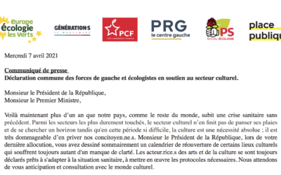Déclaration commune des forces de gauche et écologistes en soutien au secteur culturel