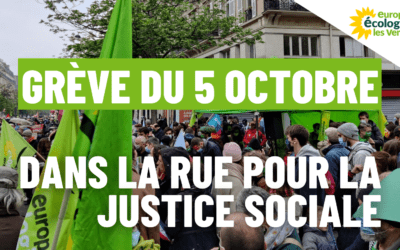 Ce 5 octobre, EELV est aux côtés des organisations syndicales pour la justice sociale