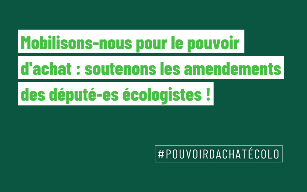 Les propositions du groupe écologiste à l’Assemblée nationale pour protéger le pouvoir d’achat