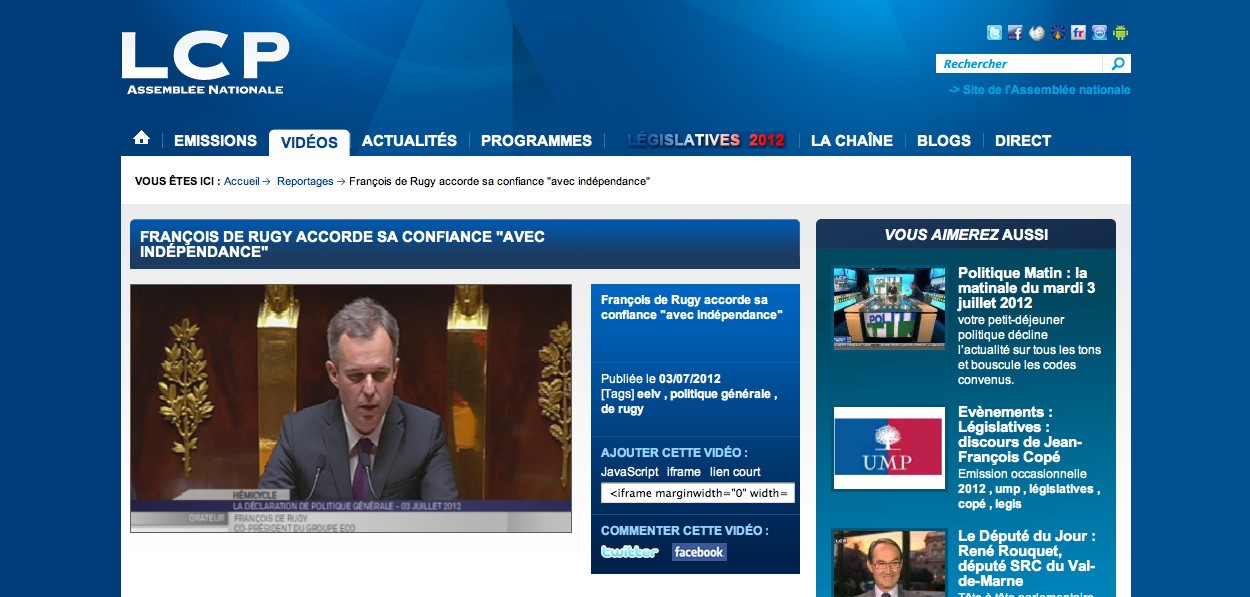 François de Rugy accorde sa confiance « avec indépendance » (LCP)