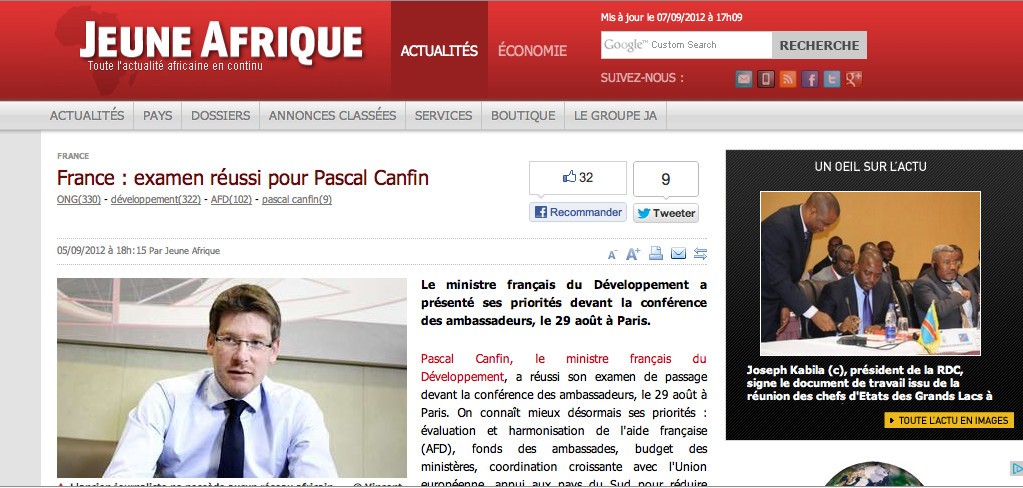France: examen réussi pour Pascal Canfin (Jeune Afrique)