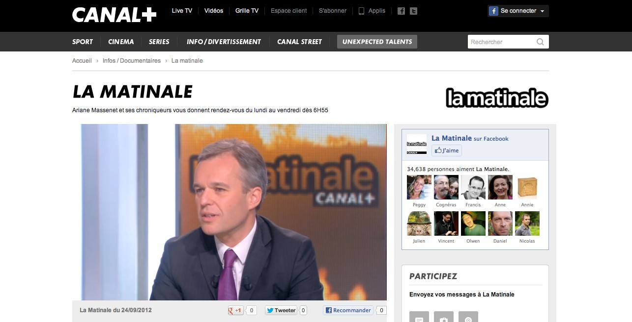 (Canal+) François de Rugy l&rsquo;invité de « La Matinale »