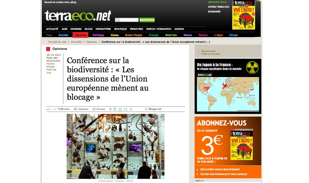 Conférence sur la biodiversité : « Les dissensions de l’Union européenne mènent au blocage »