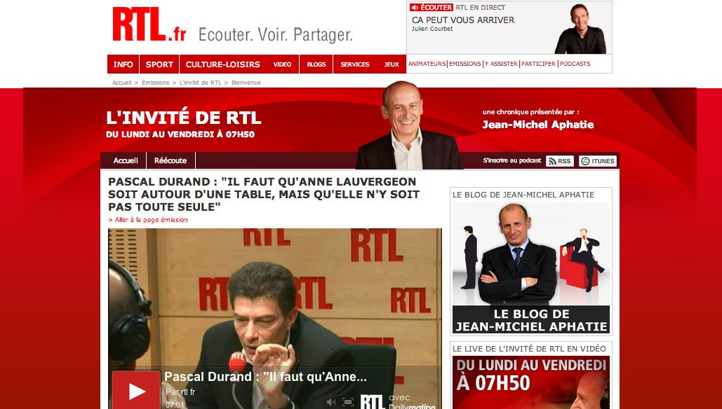 (RTL) Pascal Durand : « Il faut qu&rsquo;Anne Lauvergeon soit autour d&rsquo;une table, mais qu&rsquo;elle n&rsquo;y soit pas toute seule »