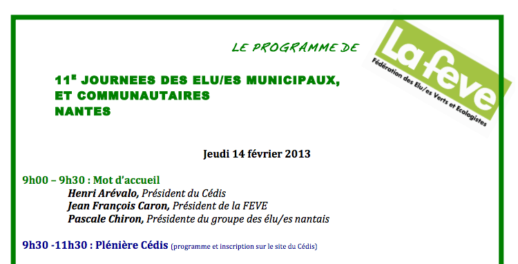 Journées des élu/es municipaux 2013