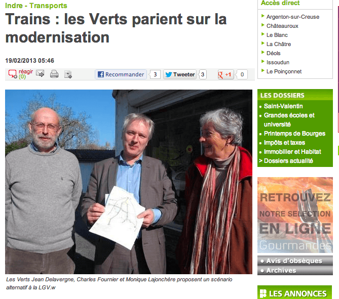 Trains : les Verts parient sur la modernisation