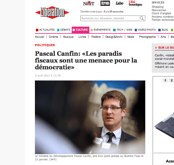 (Libération) Pascal Canfin: «Les paradis fiscaux sont une menace pour la démocratie»