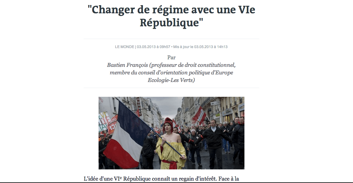 « Changer de régime avec une VIe République »