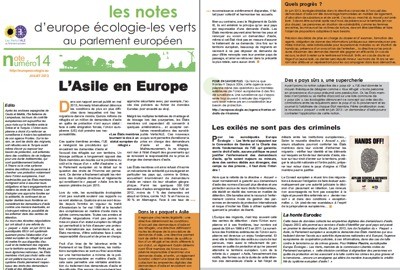 Les notes des eurodéputés EELV : l&rsquo;Asile en Europe