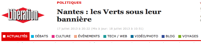 dans Libération : « Nantes : les Verts sous leur bannière »