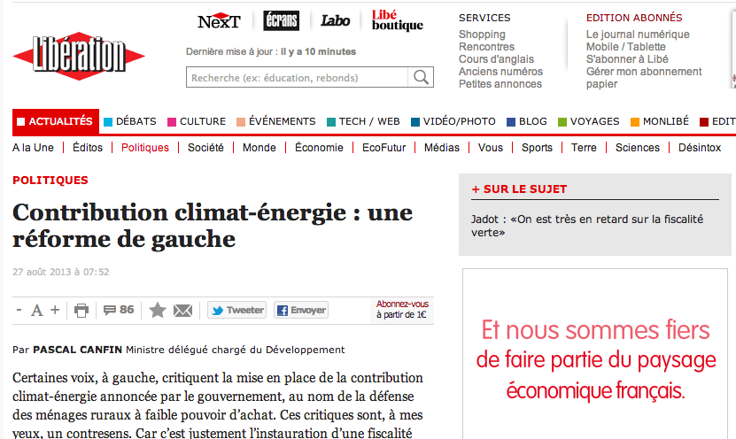 Contribution climat-énergie : une réforme de gauche