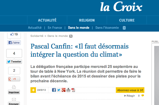 (La Croix) Pascal Canfin: «Il faut désormais intégrer la question du climat»