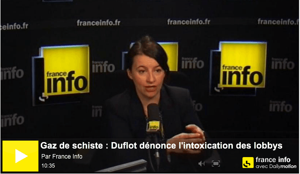 Sur France Info : Gaz de schiste : Duflot dénonce les « petites provoc&rsquo; régulières »