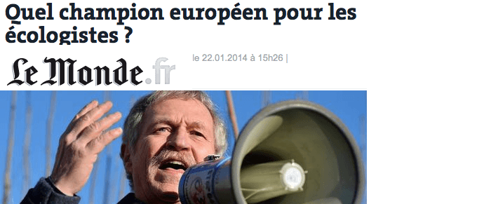 (Le Monde) Quel champion européen pour les écologistes ?