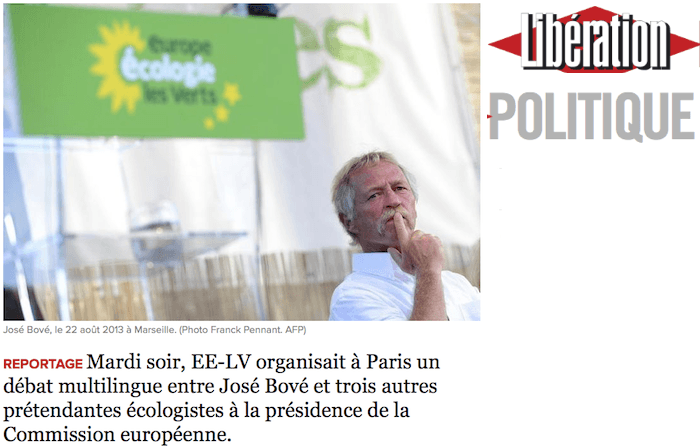 (Libération) Bové : «En 2005, j&rsquo;étais le meilleur ennemi de Cohn-Bendit»