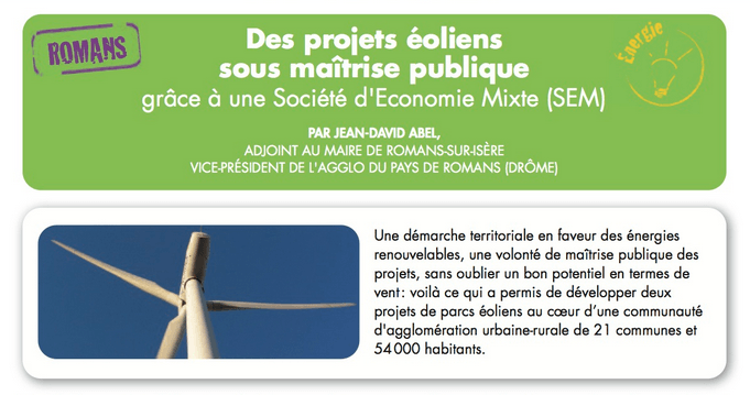 Romans-sur-Isère : Des projets éoliens sous maîtrise publique