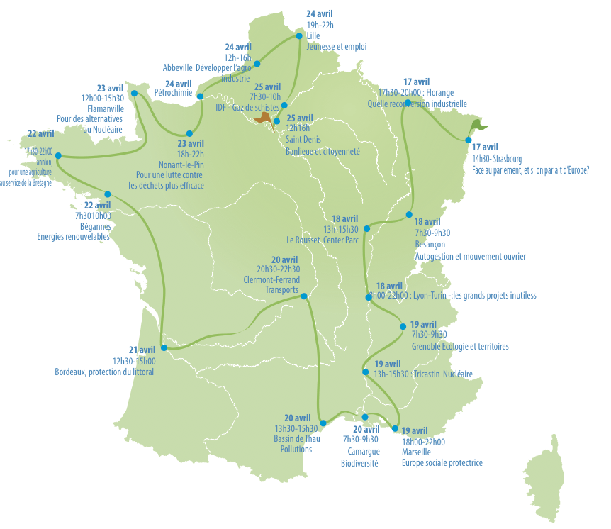 Le Tour de France des écologistes pour l&rsquo;Europe, c&rsquo;est parti !