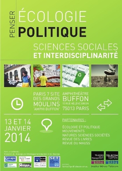 Colloque “Penser l’écologie politique : sciences sociales et interdisciplinarité”