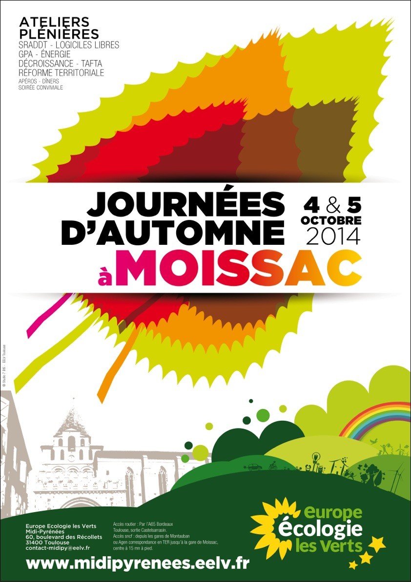 Journées d&rsquo;automne EELV Midi-Pyrénées les 4/5 octobre 2014