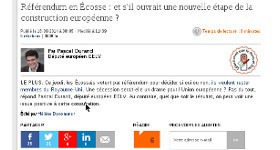 Référendum en Ecosse : et s&rsquo;il ouvrait une nouvelle étape de la construction européenne ?