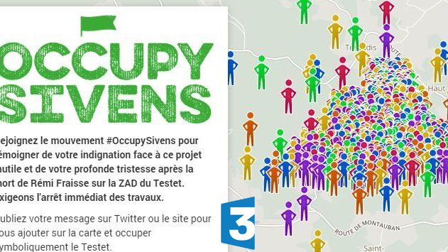 EELV lance une occupation symbolique du site du barrage de Sivens… sur internet