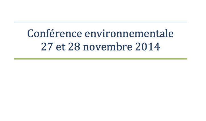 Conférence environnementale : nos propositions