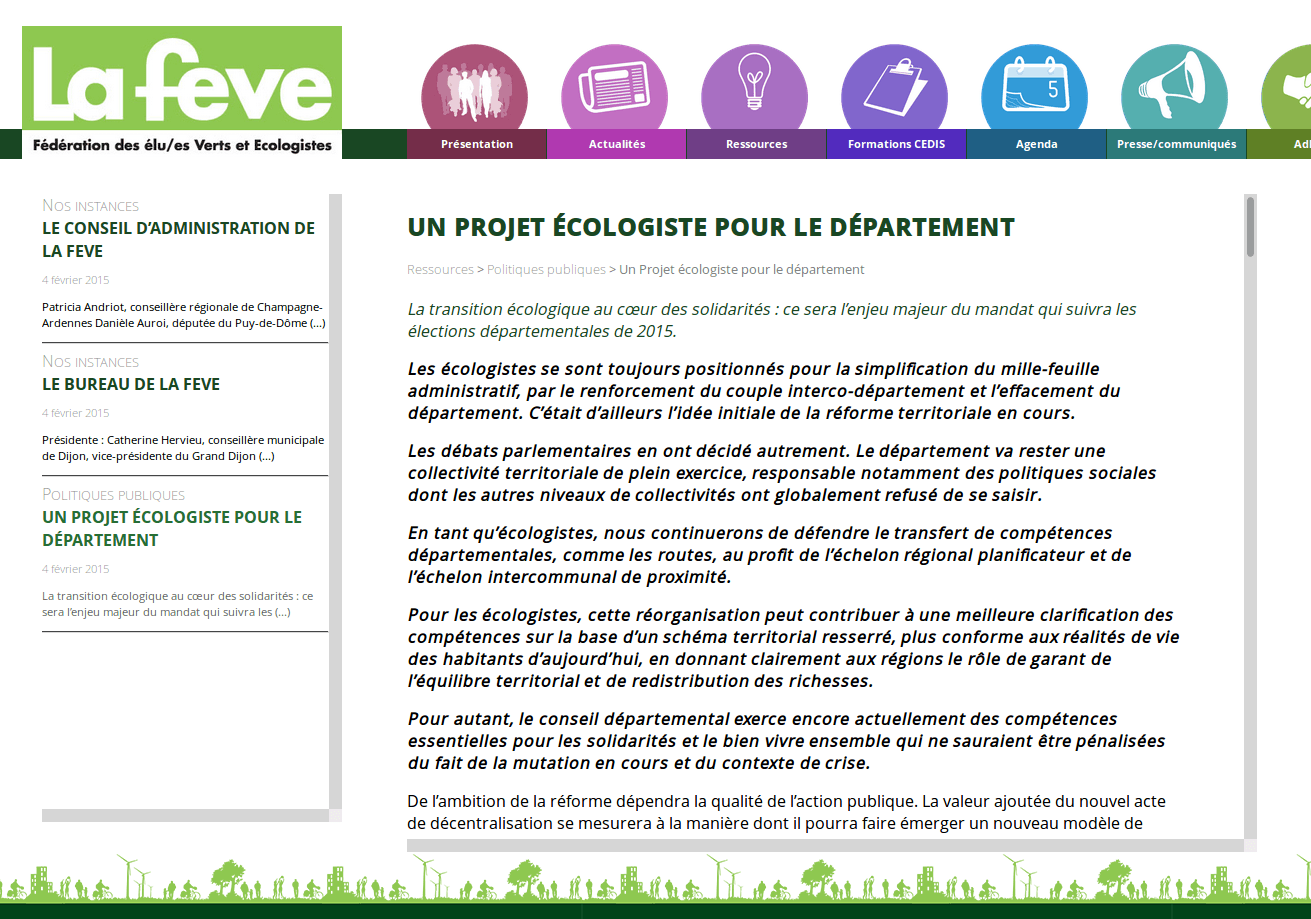 Un Projet écologiste pour le département
