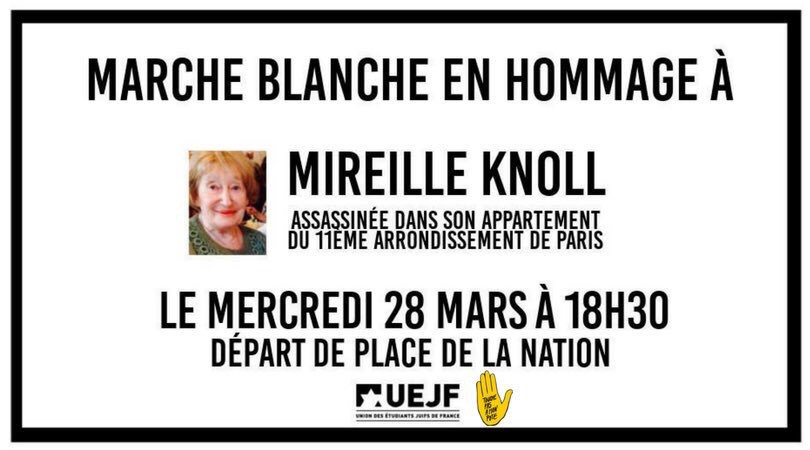 Meutre de Mireille Knoll : un crime odieux et insupportable