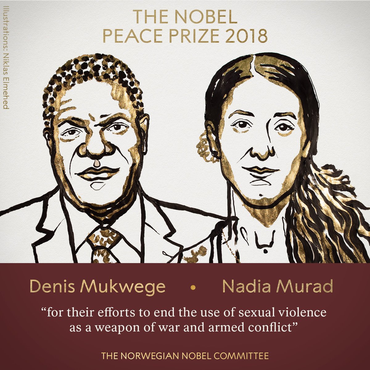 Nobel 2018 : les droits des femmes et des peuples opprimés à l’honneur