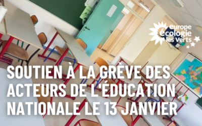 Soutien de EELV à la grève des acteurs de l’éducation nationale le 13 janvier