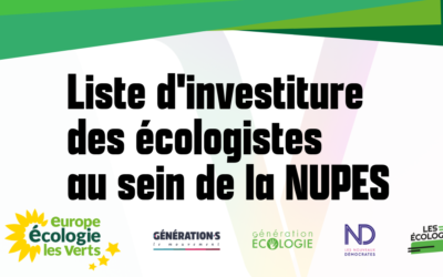 Liste d’investiture des candidat-es écologistes au sein de la NUPES