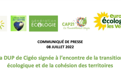 La déclaration d’utilité publique de Cigéo signée à l’encontre de la transition écologique et de la cohésion des territoires